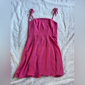 Lola Grace Pink Sleeveless Dress with Tie Straps